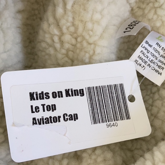 Kids on king Le top brown cream first flight airplane aviator cap hat winter hat - Picture 11 of 17